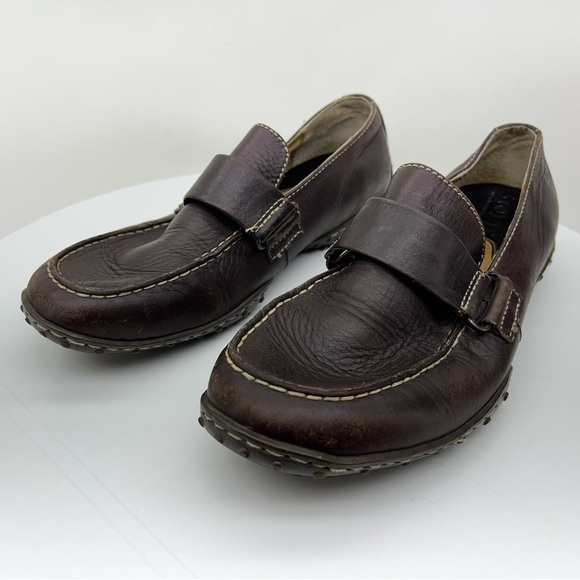 Born Loafers Driving Shoes Moccasins Slip On Brown Leather Comfy Casual Office - Picture 5 of 14